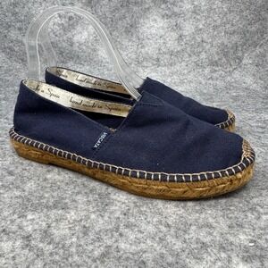 Viscata Espadrille Flats Boatshoes Womens Size‎ 38 Handmade Spain Blue Canvas